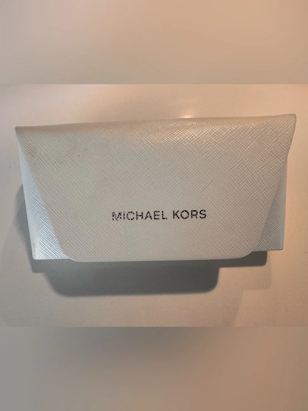 Michael Kors White Textured Sunglasses Case